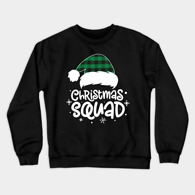 Christmas Squad Buffalo Plaid Santa Hat Family Matching Pajama Crewneck Sweatshirt by Sincu